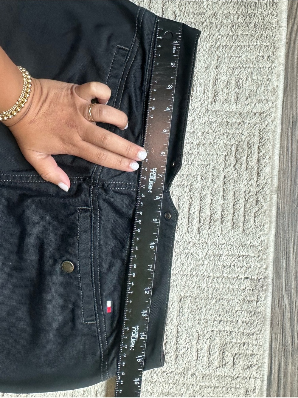 Vintage Y2K Tommy Hilfiger Black Flare Wide-Leg Low Rise Jeans - Picture 14 of 15
